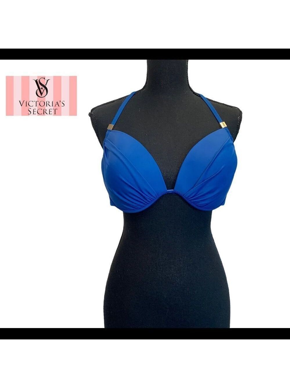 𝅺VICTORIA’S Secret royal blue bikini top Sz 34DD/M/L/12